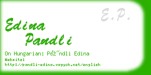 edina pandli business card